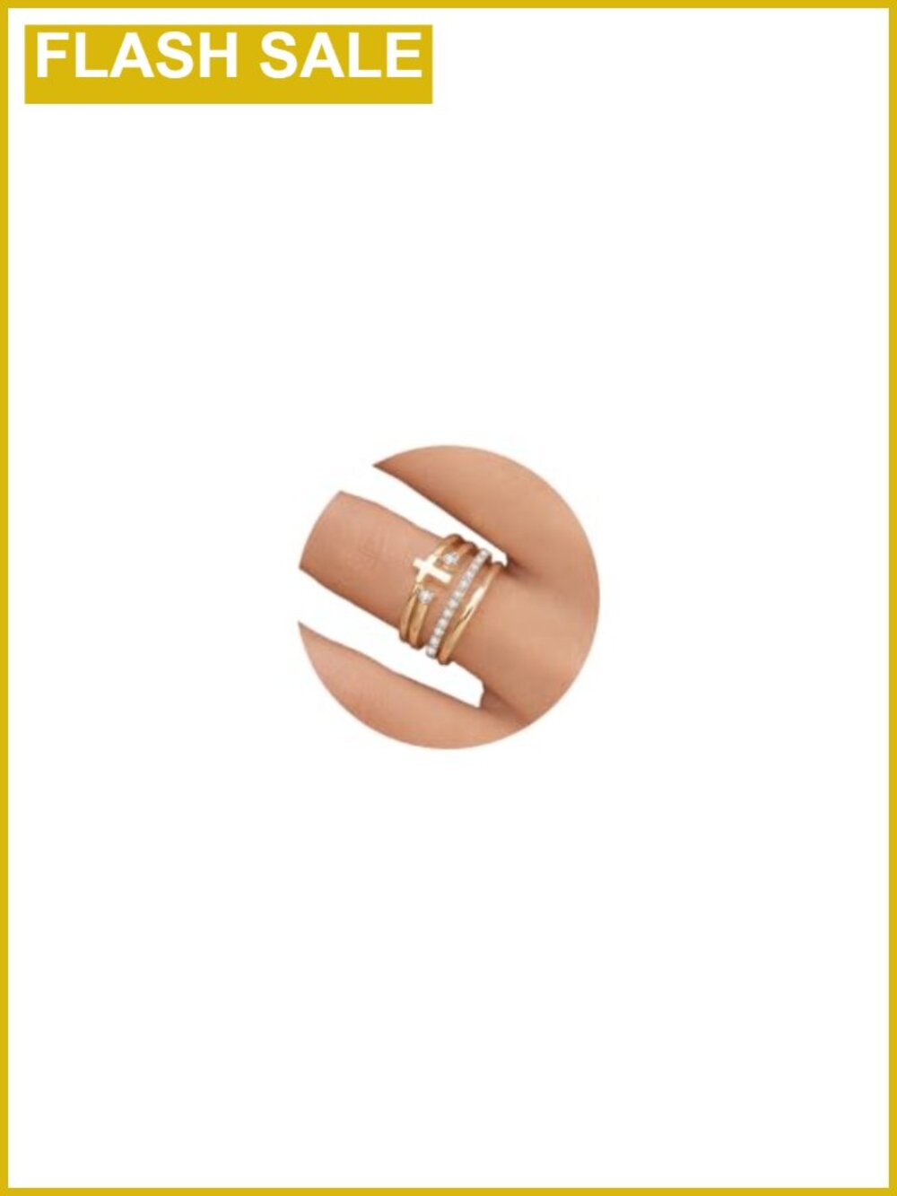 Stackable Gold Cross Rings for Women Non Tarnish 14K Gold Plated Brass 8